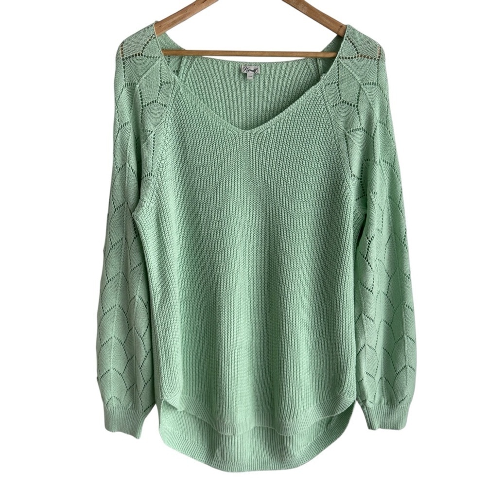 Mint Green V-Neck Women's Sweater